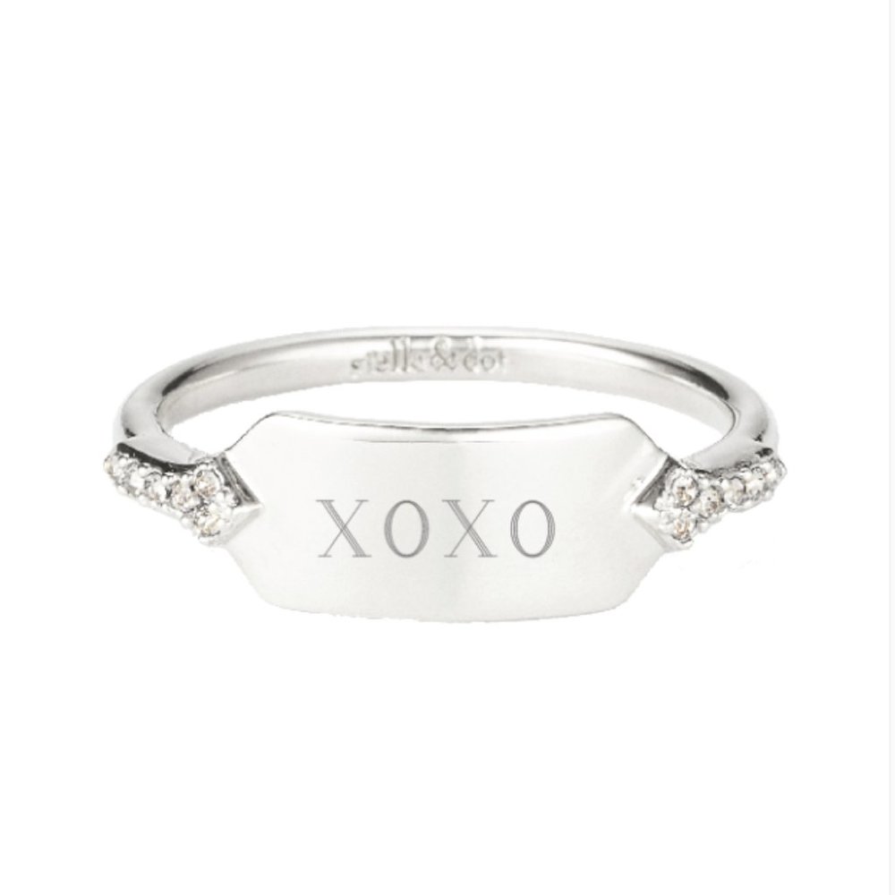 Stella & Dot - Signature Engravable Delicate ring, silver, size 8